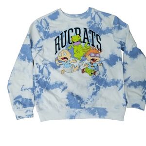 Nickelodeon Rugrats Blue & White Tie Dyed Sweat Shirt Size M 112121-0327